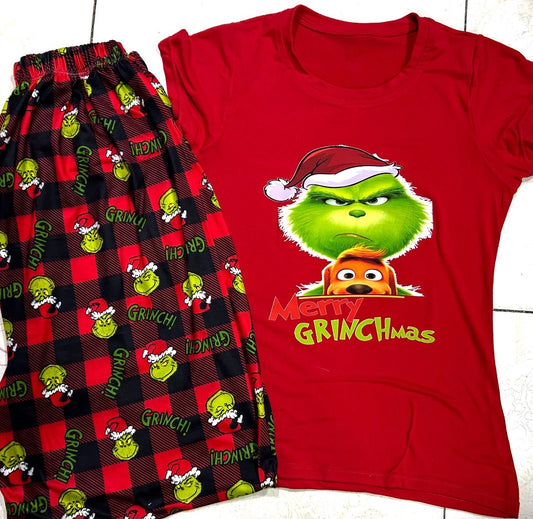 PIJAMA NIÑO Y NIÑA GRINCH NAVIDAD