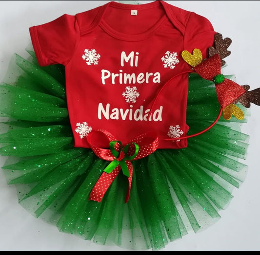 CONJUNTO BODIE TUTU MI PRIMERA NAVIDAD